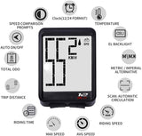 Wireless Bike Computer Bicycle Speedometer Waterproof LCD Stopwatch Backlight Automatic Wake-Up & Multi-Functions Distance, Time