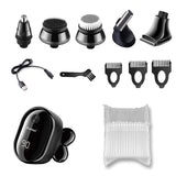6in1 Face cleaning men's electric shaver rechargeable electric razor for men beard face dry or wet bald shaving machine li-ion