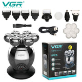 VGR 5in1 Grooming electric shaver kit wet dry for men beard hair trimmer electric razor rechargeable bald head shaving machine
