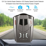 Car Vehicle Radars Detector LED Display Speed Control Voice Alert Warning Device