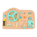 Toddler BusyBoard Montessori Toys - Toddler Sensory Board Baby Steering Wheel Wooden Board Car Driving Toy