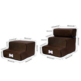 Dog Stairs Dog Ladder Pet 3 Steps Dog Stairs for Small Cat Pet Ramp Ladder Anti-slip Removable Dogs Soft Bed Pet Cages Kennels