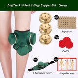 Copper Moxibustion Box Smokeless Velevt Bag Cover Moxa Stick Burner Set Warm Palace Shoulder Knee Acupuncture Therapy Massage