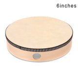 4/6/8/10 Inch Wooden Hand Drum Kid Percussion Toy Wood Frame Drum for Children Music Game Convenient Portable Musical Instrument