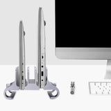 Vertical Laptop Stand with 2 Slot Aluminum Desktop Notebook Holder 12mm-32mm Width Adjustable Dock for Macbook Air Pro