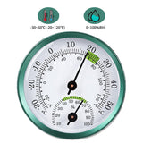 57MM Mini Round Wall Hanging Household Alloy Aluminum Analog Thermometer Hygrometer Temperature Humidity Meter No Need Battery