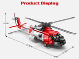 1137Pcs Creator Function Helicopter Architecture Military Plane Building Blocks Children Educational Brick Toys Gifts for Boys