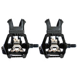 SPD Pedals with Toe Clip Straps for Shimano SPD Pedals Bike Peloton Pedals Indoor Exercise Cycling Pedals