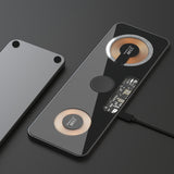 Dual 15W Wireless Charger Magnetic Aluminum Alloy Chassis Glass Panel Fast Charger For Iphone 12 13