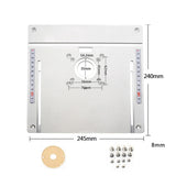 Aluminium Router Table Insert Plate Electric Wood Milling Flip Board with Miter Gauge Guide Set Table Saw Woodworking Workbench