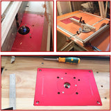 Router Table Insert Plate W/Level-Loc Rings and Router Template Bushing Guides - Aluminum Router Table Saw Insert Plate Kit