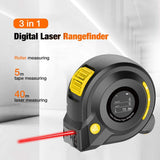 3-In-1 Measuring Ruler Three-In-One Tape Measure LED Digital Display Ruler Infrared Tape Measure.Unit Switch, M/Inch/Ft