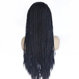 Factory Wholesale Chemical Fiber Front Lace Wig European and American Ladies Black Braid Wig Synthetic Wigs One Piece Dropshipping