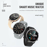 NEW S33 Music Smart Watch 1.28 inch Round Screen 512MB Bluetooth Call IP67 Waterproof Long Standby Watches Heart Rate Blood Pres