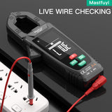 FY382 Smart Clamp Meter True RMS 9999 Counts Digital Multimeter Temperature Tester LCD Screen AC DC Voltage AC Current Detector