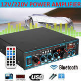 BT-309A 220V 800W Bluetooth 5.0 Amplifier For Speakers 2.0 Channel Car Audio Power AMP Bass HIFI Music Player EU Plug