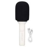 Bluetooth Karaoke Mic Multi Functional Portable Handheld Wireless Speaker Microphone with LED Light for PC Smartphone Home Party