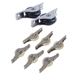 6Pcs White Doors Window Single Nylon Sliding Roller Pulley Wheel 62Mm Length &amp; 2 Pcs Nylon Single Axle Sliding Door Roller Windo
