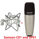 100% Original SAMSON C01 Condenser Microphone and SP01 shock mount for recording vocals, acoustic instruments and for drum mic