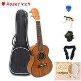 23 inch Concert Ukulele 4 String Nylon String Hawaii Guitar Mahogany  Free Bag Capo String Strap Picks 21 inch Soprano Ukulele