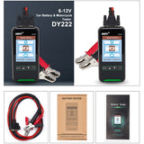 DY222 Car Battery Tester 12V 24V Digital Automotive Diagnostic Battery Tester Analyzer 2000CCA Cranking Charging Test Tool