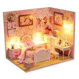 Doll House Furniture Diy Miniature 3D Wooden Miniaturas Dollhouse Toys for Children Birthday Gifts Casa Kitten Diary H013