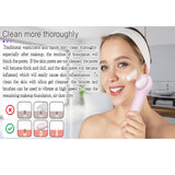Electric Facial Cleansing Brush With Hot Compress Silicone Face Cleansing Brush Device For Deep Cleaning Massaging Skin Scrubber