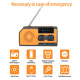 Hand Crank Radio Solar Crank Dynamo Powered AM/FM/NOAA Weather Radio Use Emergency LED Flashlight Power Bank Multifunctional