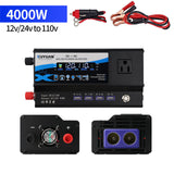 3000W DC 12V to AC 110V Car inverter power voltage 4000W 6000W LCD display with light high power inverter 24V