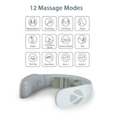 Portable Neck Massager Cervical Massager for Neck Relaxation Pain Relief 12 Massage Modes 15 Levels Intensity Built-in Battery