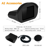 A2 Car Head-up Display KM/h MPH Overspeed Alarm Multifunction OBD2 Driving LCD Stopwatch Smart Gadgets Car HUD Digital Gauges