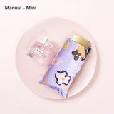Vintage UV Protect Floral Women Rain Umbrella Chic Pink Rose Three Folding Girl Durable Portable Umbrellas Automatic Rain Gear