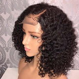 Front Lace Wig Ladies Short Curly Synthetic Fiber Headgear