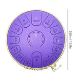 14 inch 15-Tone Carbon Steel Tongue Drum Mini Hand Pan Drums with Drumsticks Percussion Musical Instruments