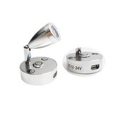 Silver 3W DC12V RV Boat LED Reading Light with Touch Control Switch and USB charging Port Wall Mounted Lamp for Bedside or Seat