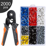 WOZOBUY Ferrule Crimping Tool Kit, HSC8 6-6/6-4 Pliers,For Tube Terminal Wire End Terminal,with 800/1900/2000 Pcs wWre Connector