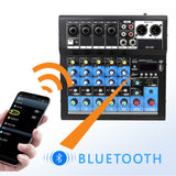 DX-4/DX-6 Professional Audio 4channels/6channels Mixer Bluetooth music Mixer with 48v Phantom Power for Home Karaoke USB Stage