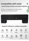 Computer Monitor Stand Display Heightening Bracket Monitor Riser Stand with 3Pcs USB Port Desktop Organizer with Phone Holder