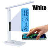 10W LED Desk Lamp Wireless Charging Foldable Book Table Light with Calendar Temperature Alarm Clock Read Eye Protection Lighting