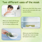VIP LINK Jade Eye Mask Stone Eye Mask Hot &amp; Cold Using Jade Mask Green Jade Facial Eyes Sleeping Mask Relief Eye Cover Massager