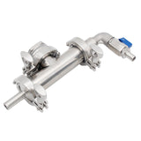 Homebrew Steam Condenser Weldless 1.5"Tri Clamp Indoor Boil Kettle Part Food Grade 304 Stainless Steel