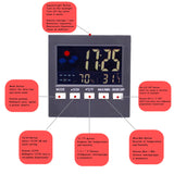 Intelligent Weather Clock LCD Thermometer Hygrometer Weather Forecast Clock Alarm Calendar Voice-activated Backlight Temp&amp; Humid