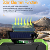 Protable Solar Hand Crank Radio Flashlight BT FM/AM Radio IPX5 Emergency Flashlight Bluetooth Speaker Dynamo 5000mAh Power Bank