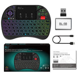 Original Rii X8 AZERTY Mini French Wireless Keyboard With Touchpad Changeable Color LED Backlit, Li-ion Battery