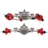 Front &amp; Rear CNC Metal Portal Portal Axle Kit for Axial SCX10 II 90046 90047 313mm Wheelbase 1/10 RC Car Upgrade Parts