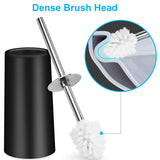 Toilet Brush Holder Bathroom Cleaning Set Flooring Stand Black Bathroom Storage and Organization