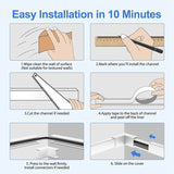 One-Cord Channel Cable Concealer,CMC-03 Cord Cover Wall Cable Management System,Cable Hider Raceway Kit for Power Cord
