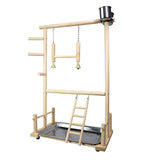 Parrots Wooden Stand Bird Play Activity Center Playground Ladder Perch Gym Swing Shelf Playpen Toy Birds Exercise Rack