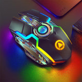 2021 Silent Wireless Mouse Rechargeable 2.4G Gaming Mouse 1600 DPI 7 Buttons LED Backlight USB Optical  Mouse For PC Laptop