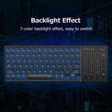 Wireless Dual-mode Keyboard 2.4G/BT Wireless Connection Ergonomic Design 7-color Backlight Effect Touchpad Wide Compatibility